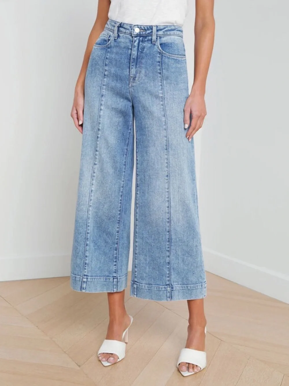 L’AGENCE Houston Wide Leg Cropped Jean